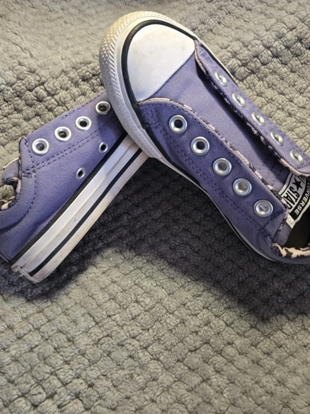 Converse Chuck Taylor All Star Kids Street Slip Purple Leopard Size 12